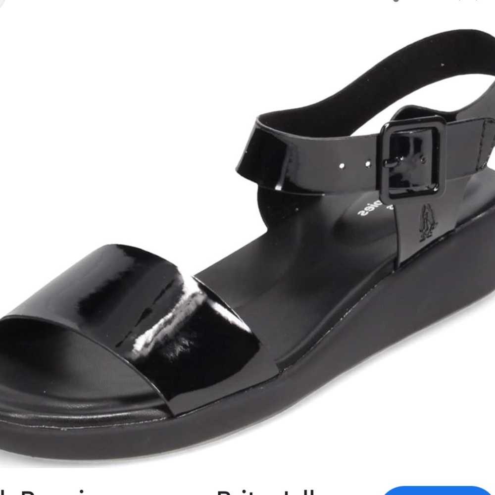 Hush Puppies Glossy Black Women's Sandals